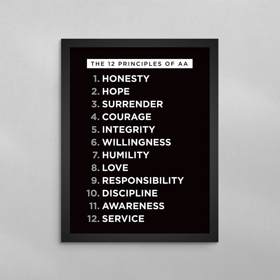 The 12 Principles of AA Poster