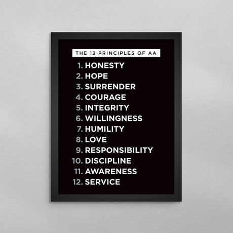 The 12 Principles of AA Poster