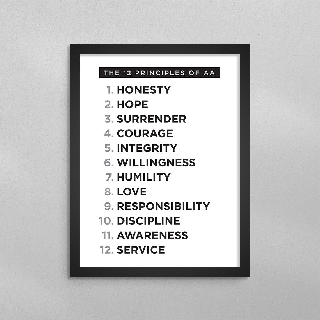 The 12 Principles of AA Poster