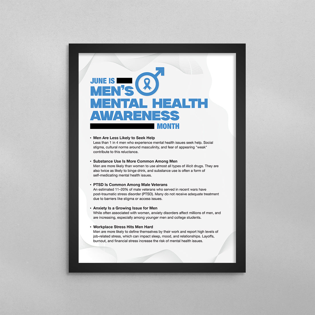 June is Men's Mental Health Awareness Month Poster