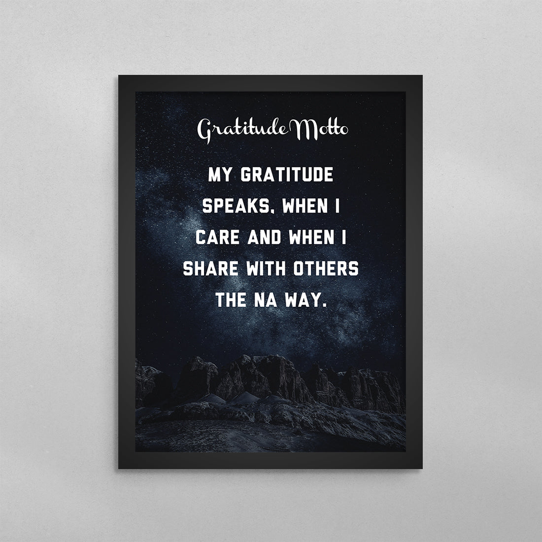 NA Gratitude Motto Poster