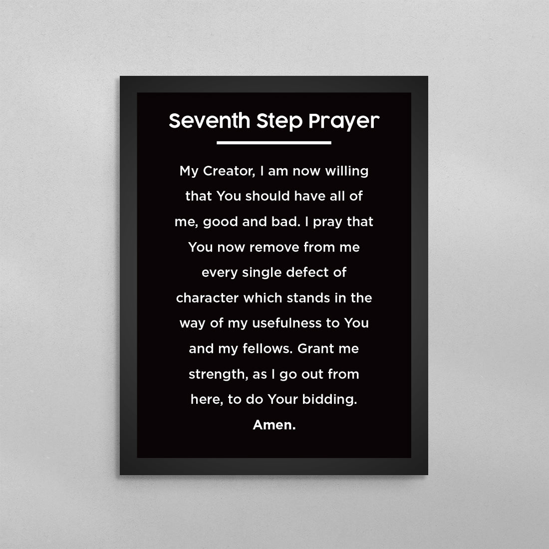 7th Step Prayer Minimal Poster