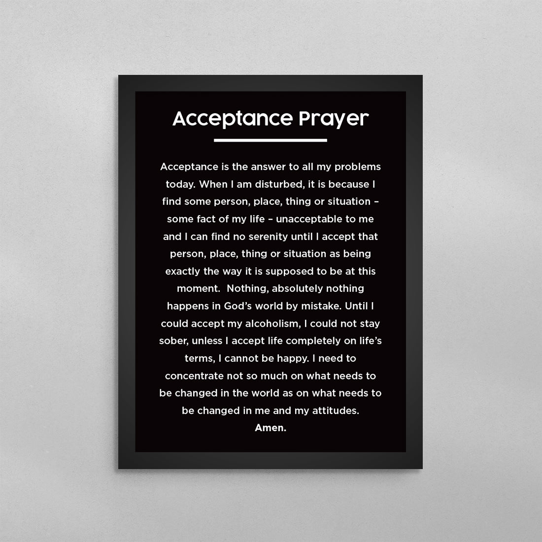 Acceptance Prayer Minimal Poster