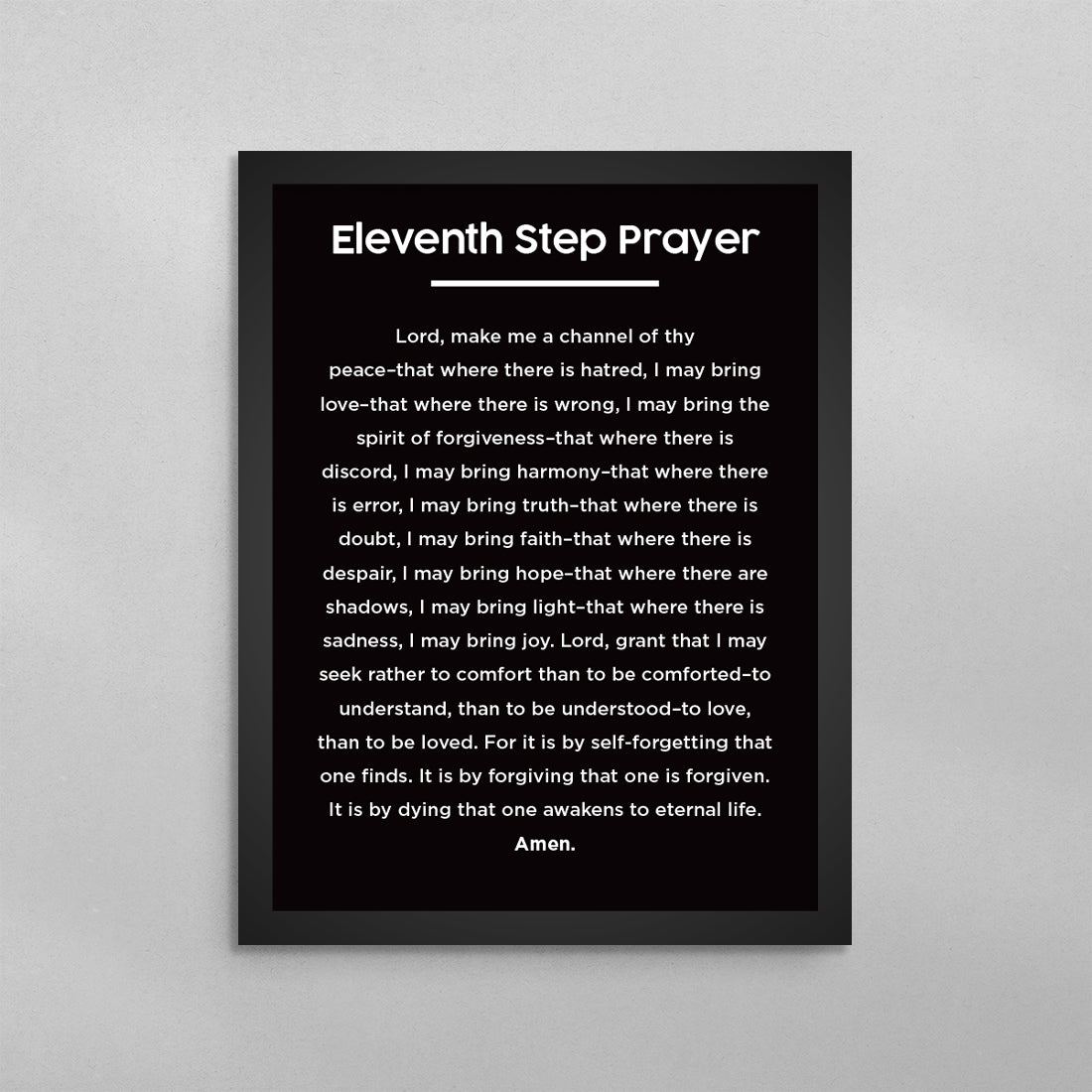 11th Step Prayer Minimal Poster
