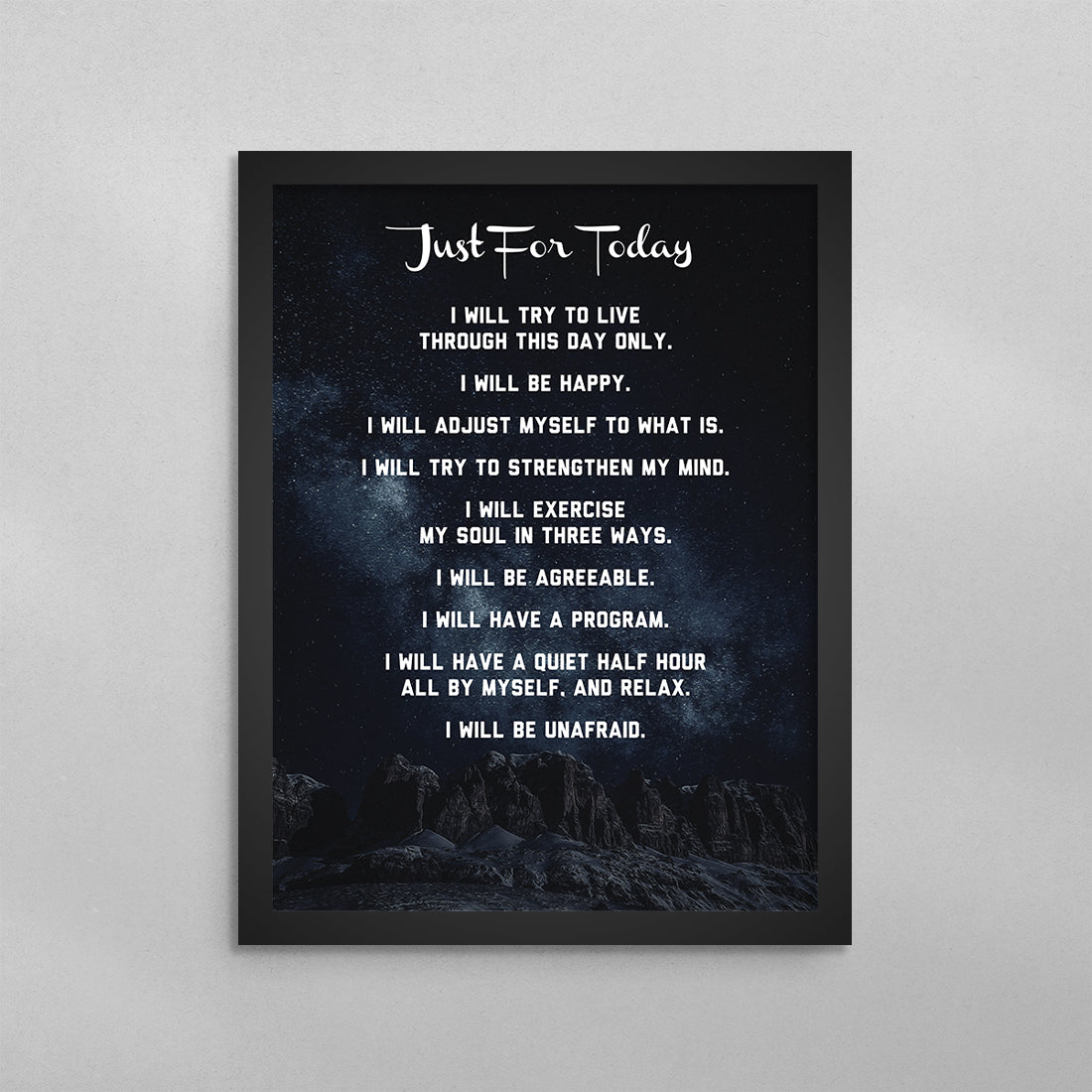 AA Just For Today Prayer Poster