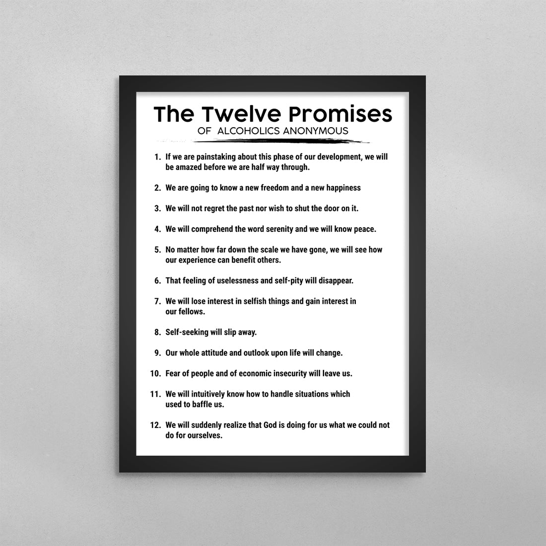 The 12 Promises of AA Poster