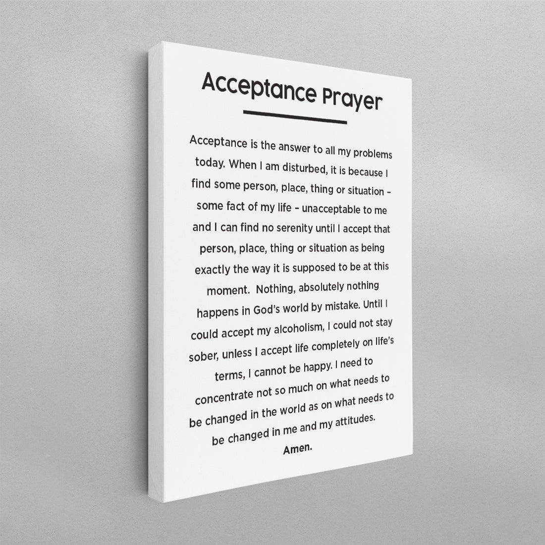Acceptance Prayer Minimal Poster