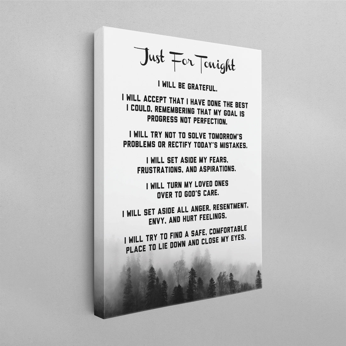 AA Just For Tonight Prayer Poster