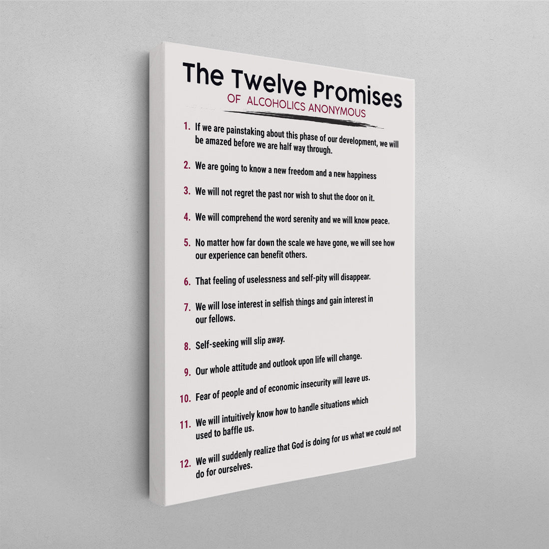 The 12 Promises of AA Poster