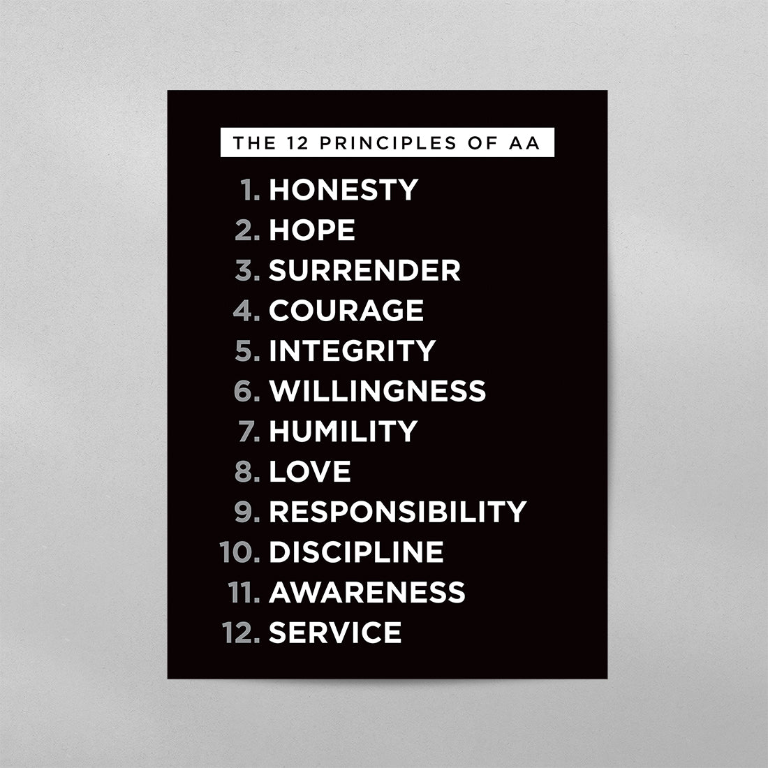 The 12 Principles of AA Poster