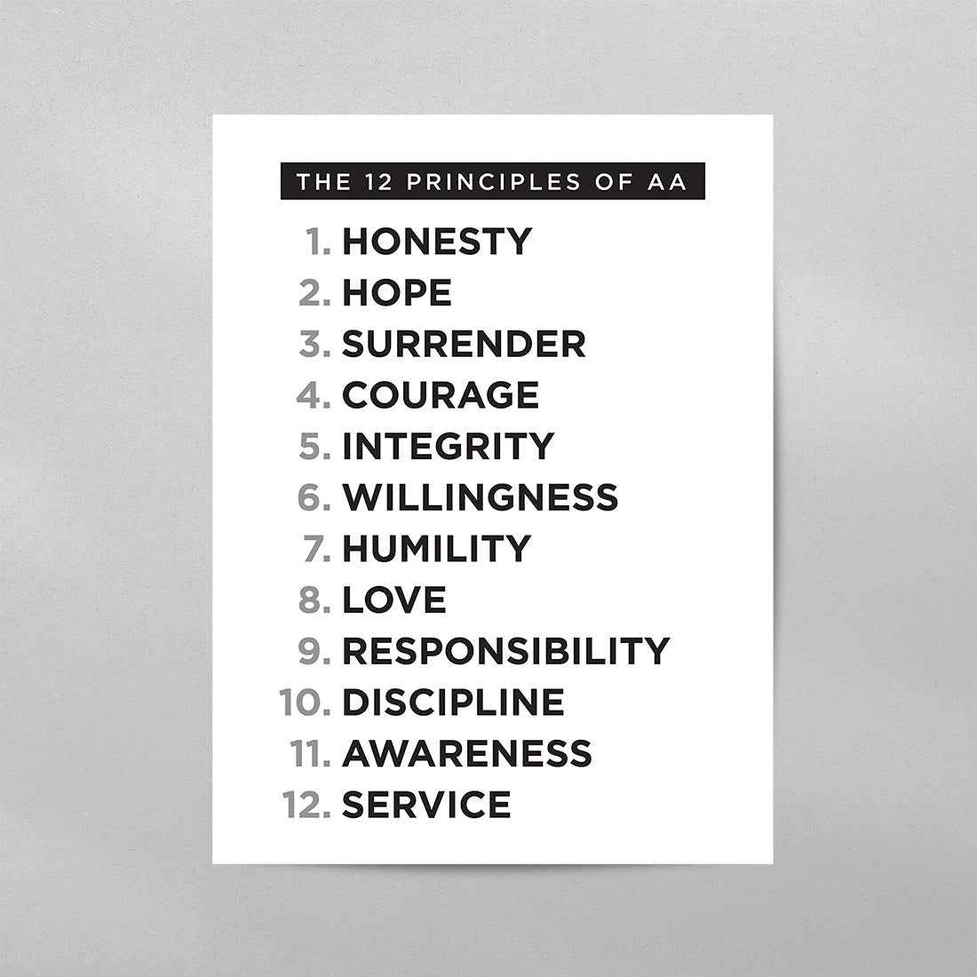 The 12 Principles of AA Poster