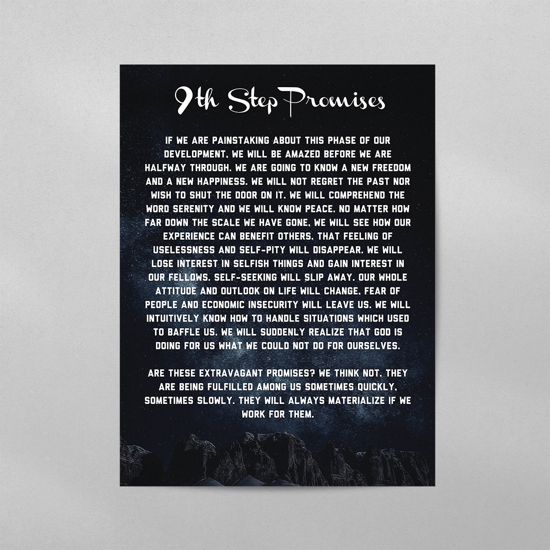 9th Step Promises Poster