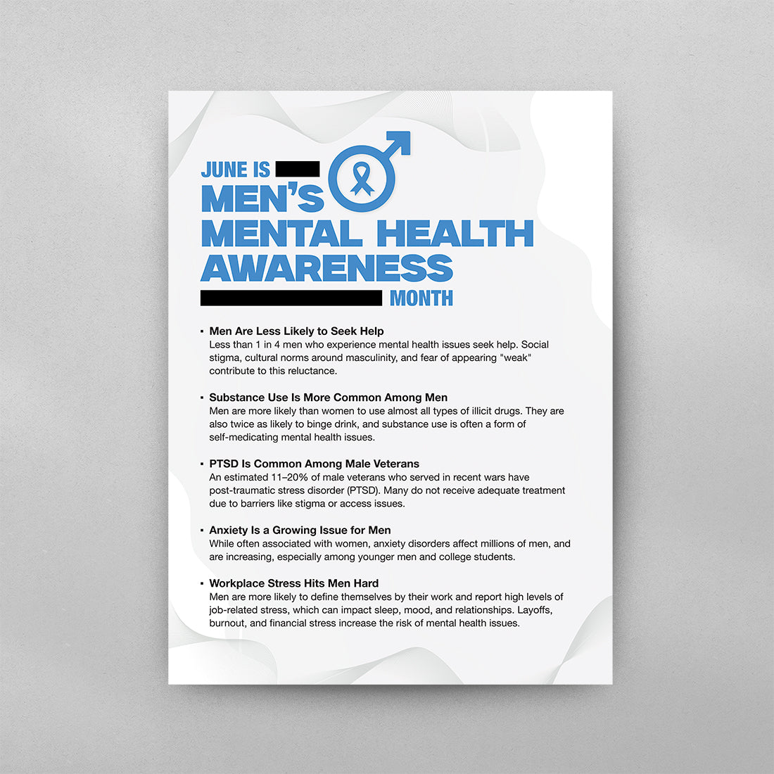 June is Men's Mental Health Awareness Month Poster