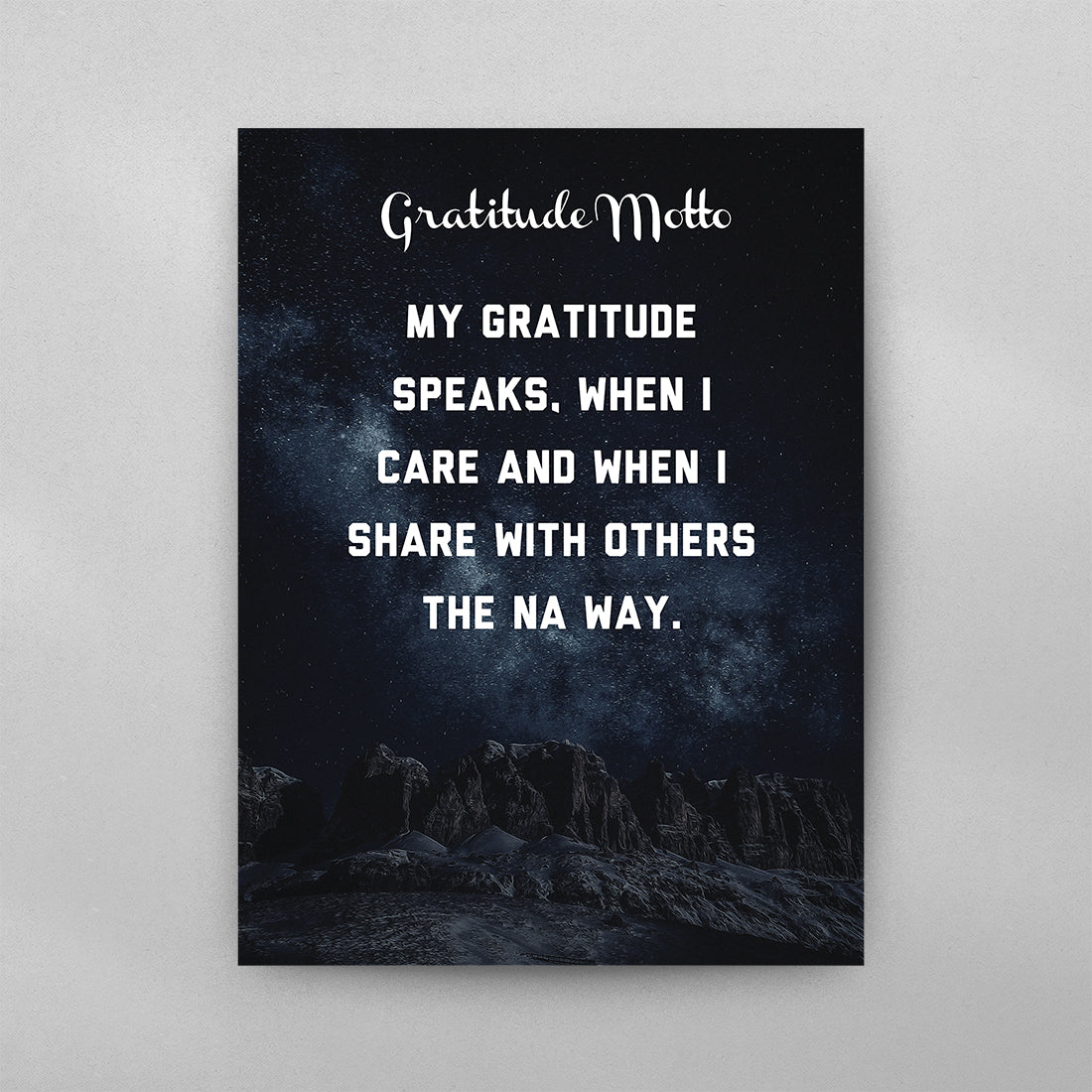 NA Gratitude Motto Poster