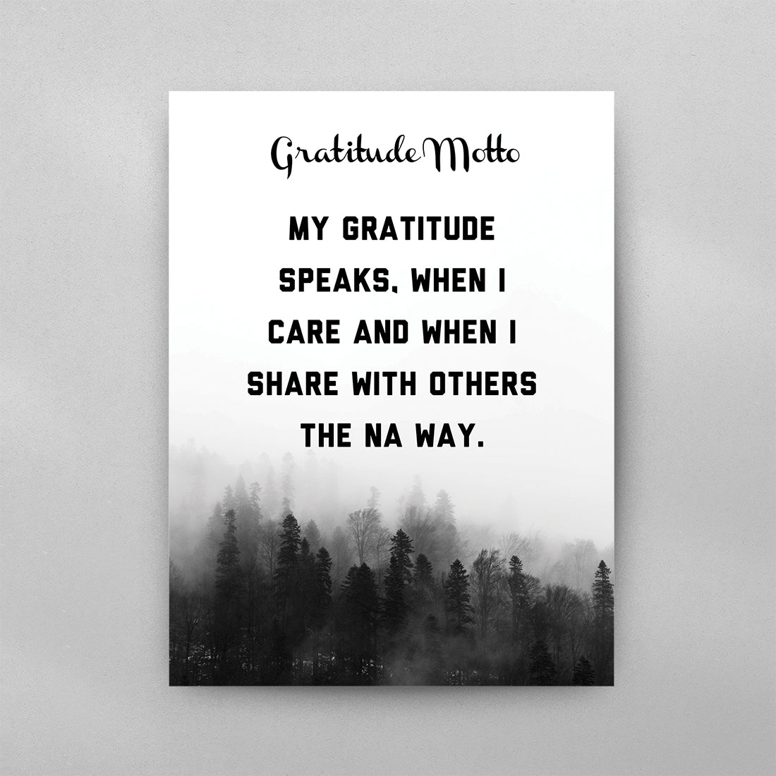 NA Gratitude Motto Poster