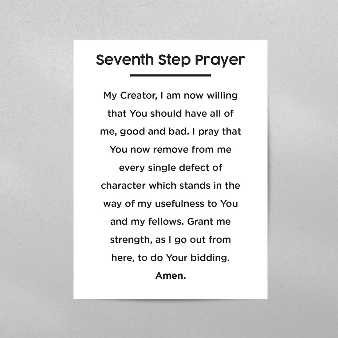 7th Step Prayer Minimal Poster