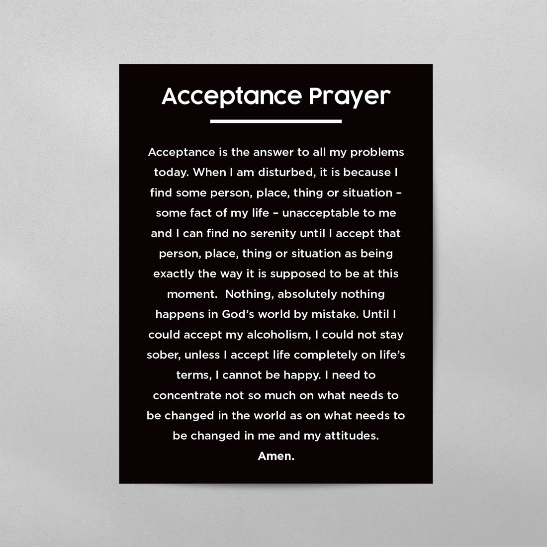 Acceptance Prayer Minimal Poster