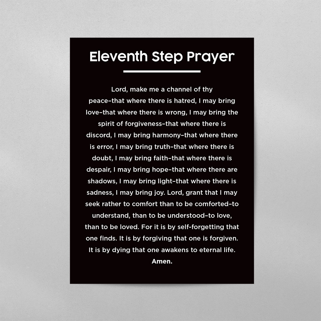 11th Step Prayer Minimal Poster