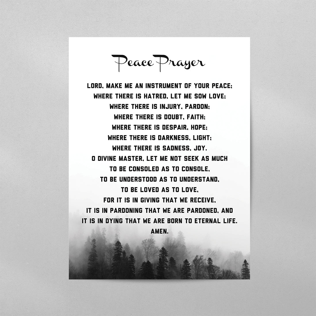 Peace Prayer Poster