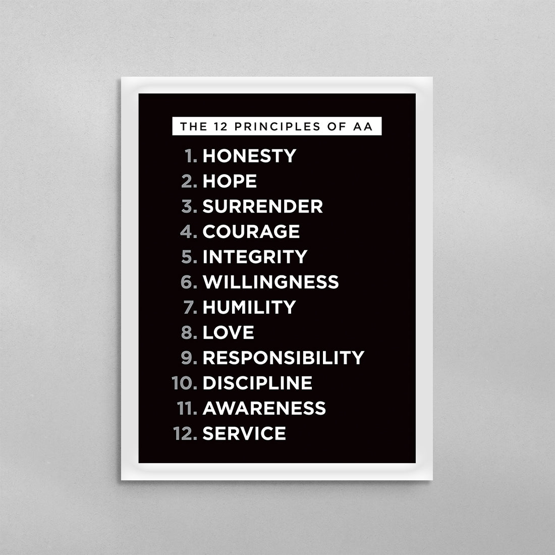 The 12 Principles of AA Poster