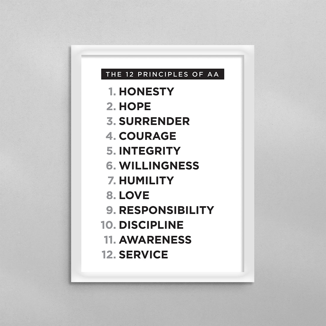 The 12 Principles of AA Poster