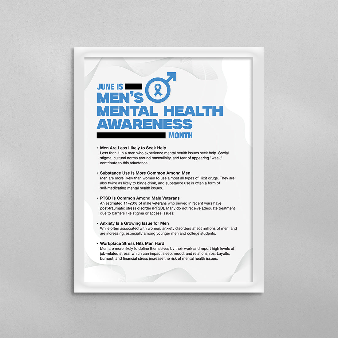June is Men's Mental Health Awareness Month Poster
