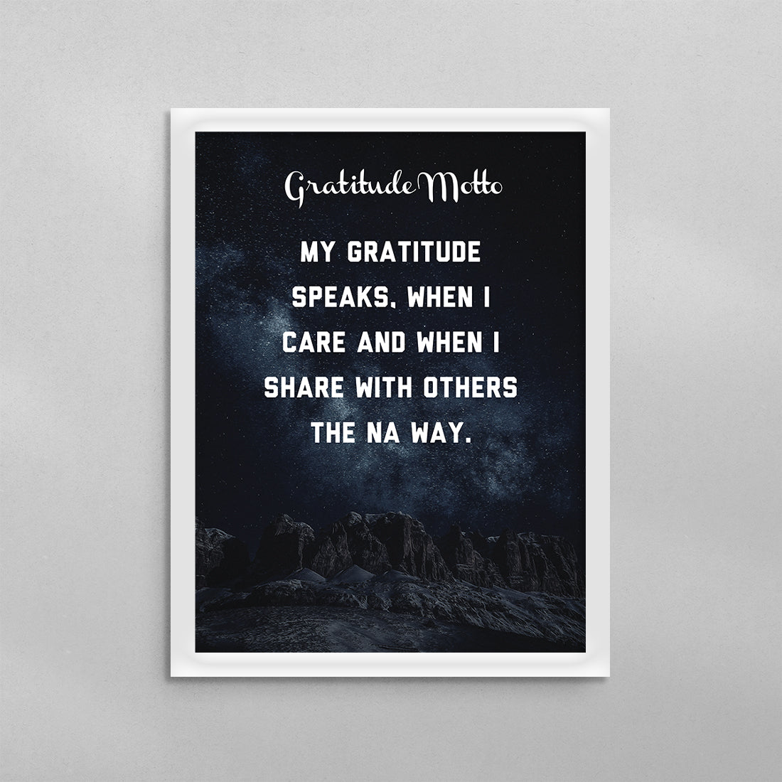 NA Gratitude Motto Poster