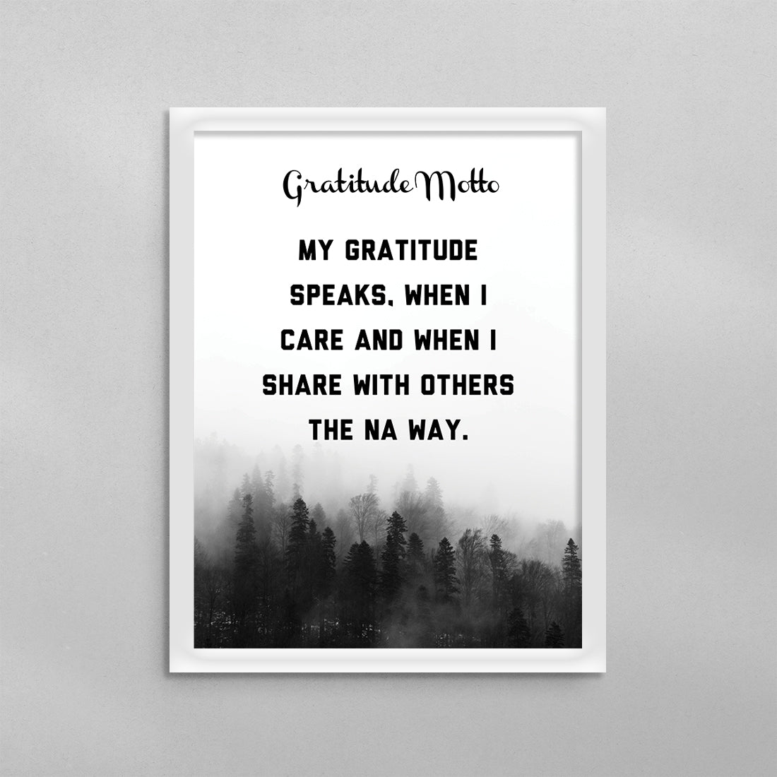 NA Gratitude Motto Poster