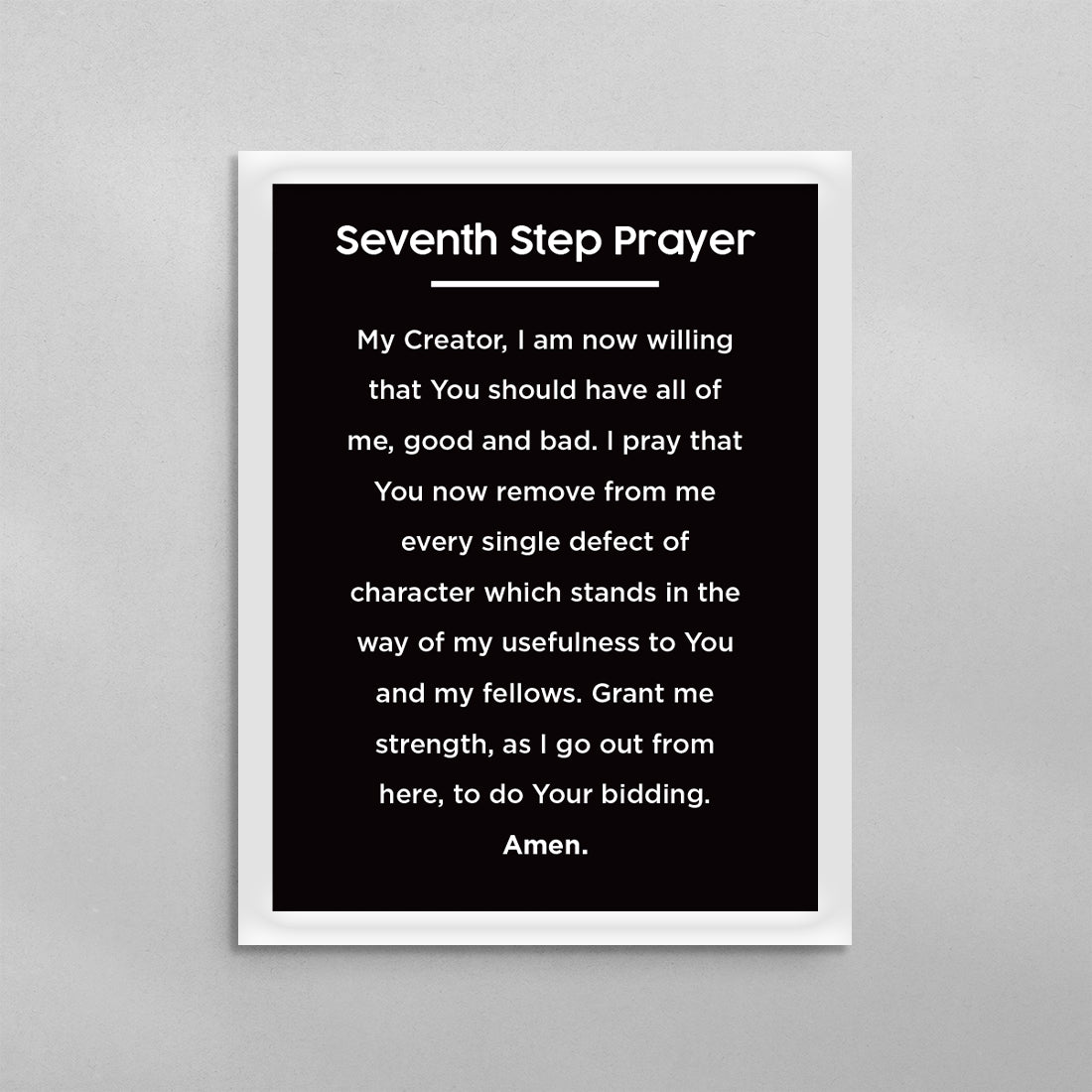 7th Step Prayer Minimal Poster