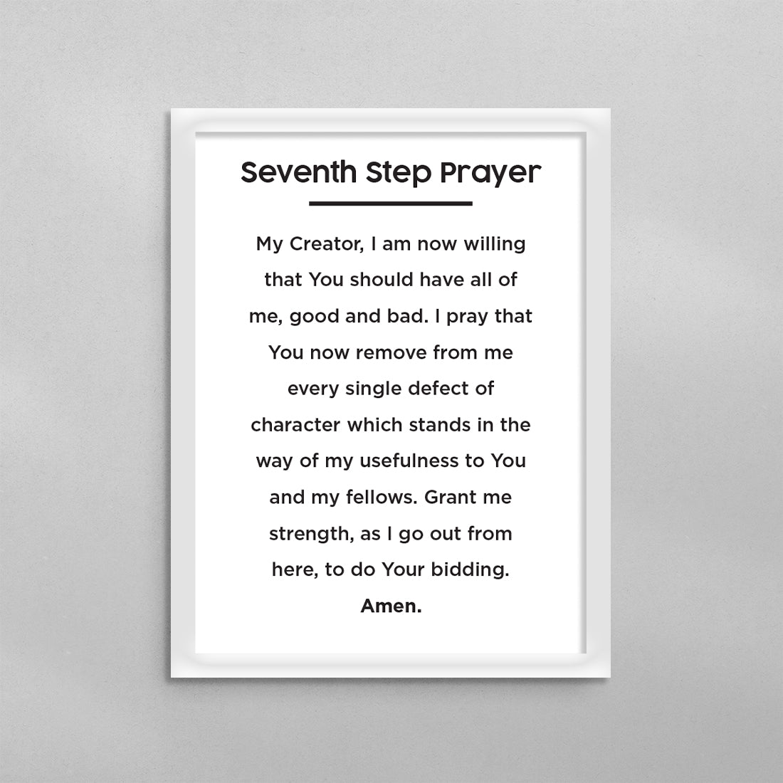 7th Step Prayer Minimal Poster