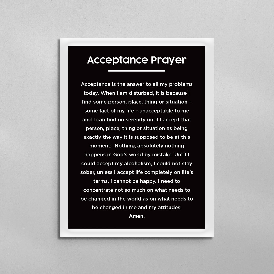Acceptance Prayer Minimal Poster