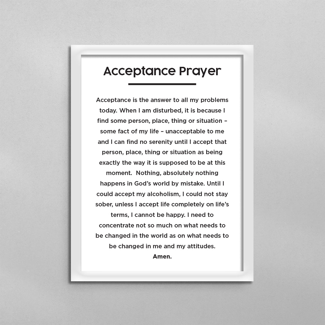 Acceptance Prayer Minimal Poster
