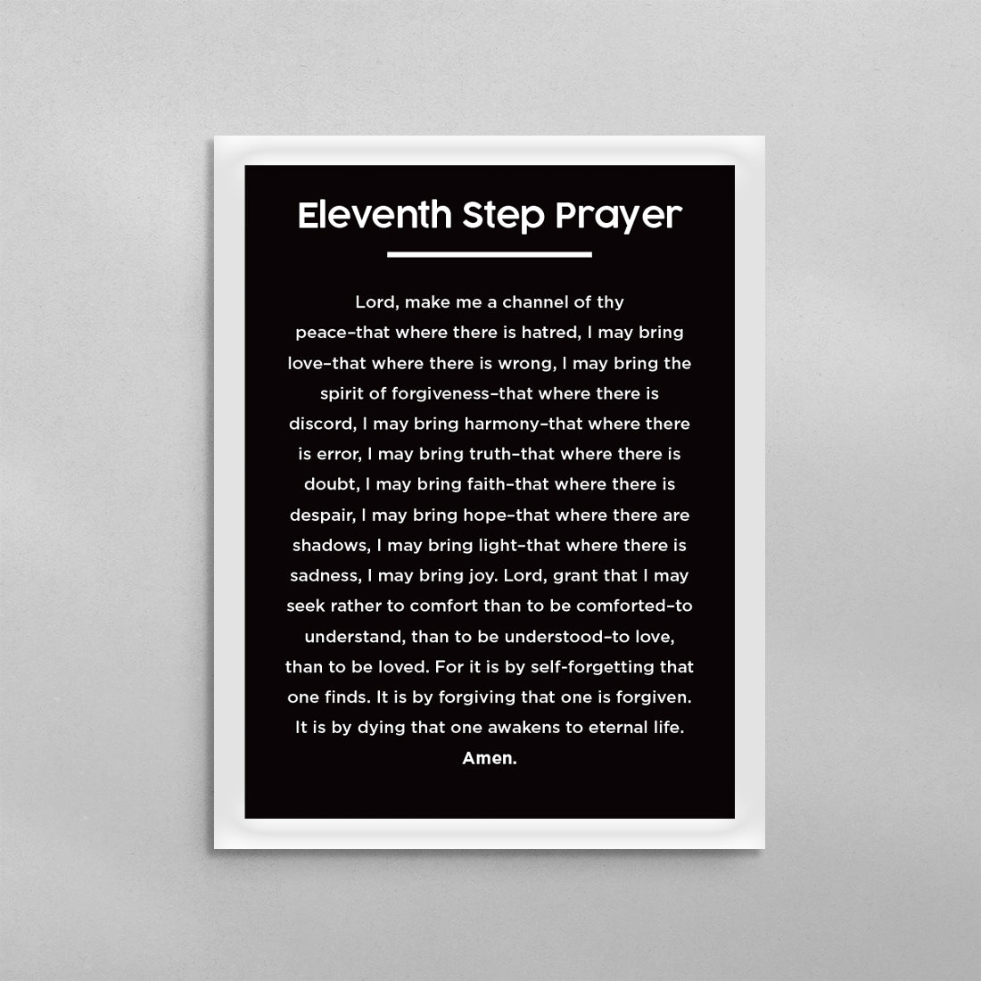 11th Step Prayer Minimal Poster