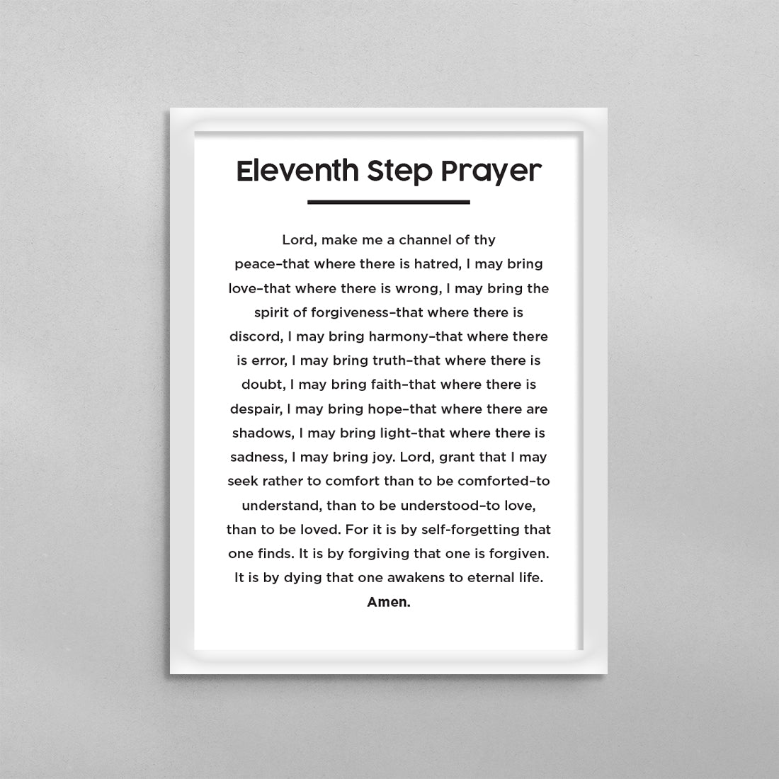 11th Step Prayer Minimal Poster
