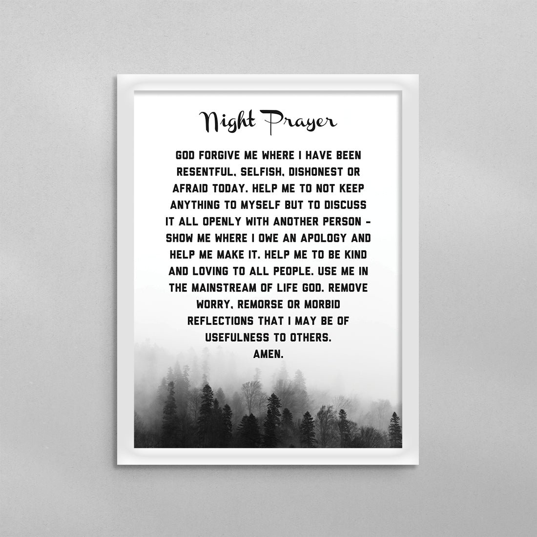 AA Night Prayer Poster