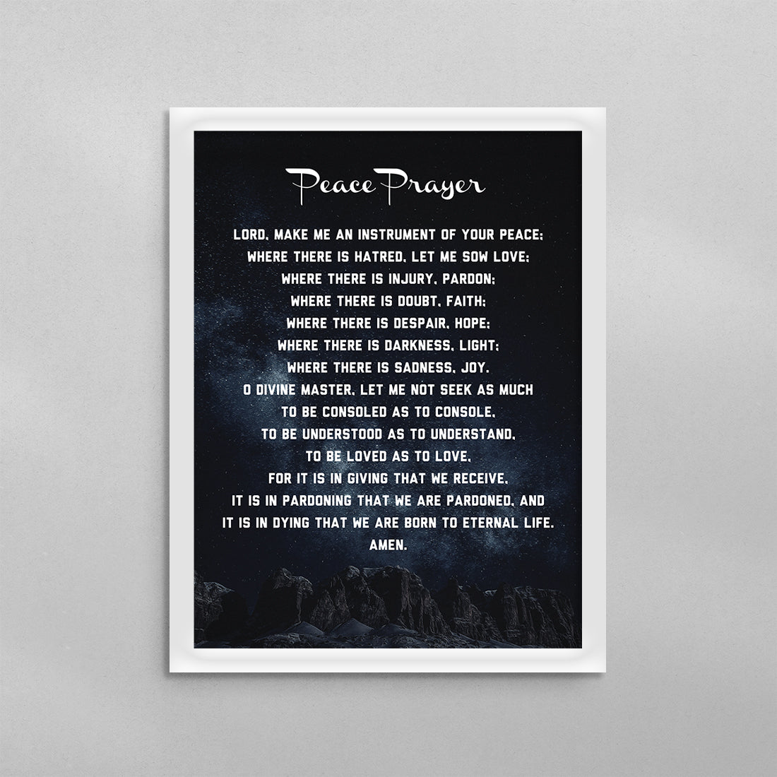 Peace Prayer Poster