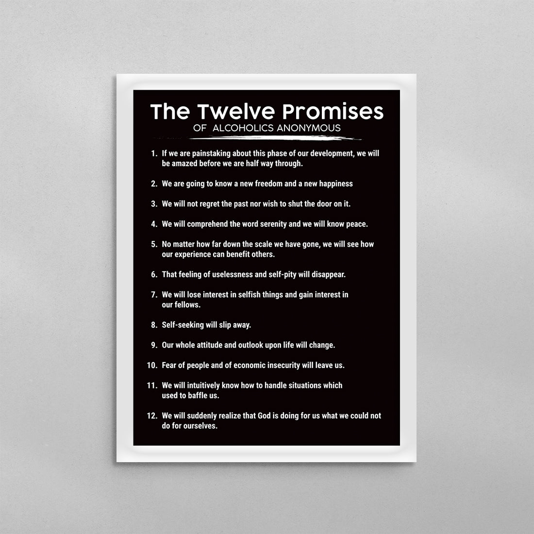 The 12 Promises of AA Poster