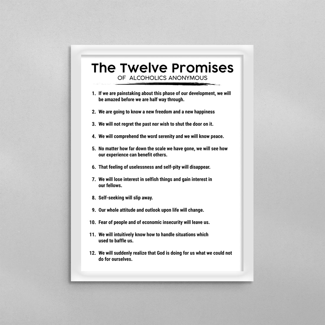 The 12 Promises of AA Poster