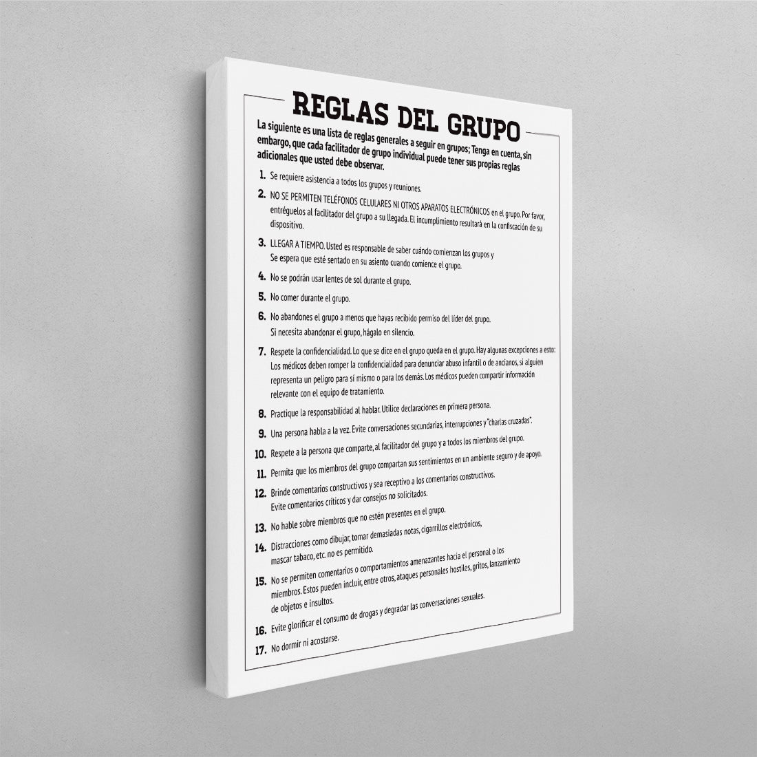 SPANISH Group Rules Poster