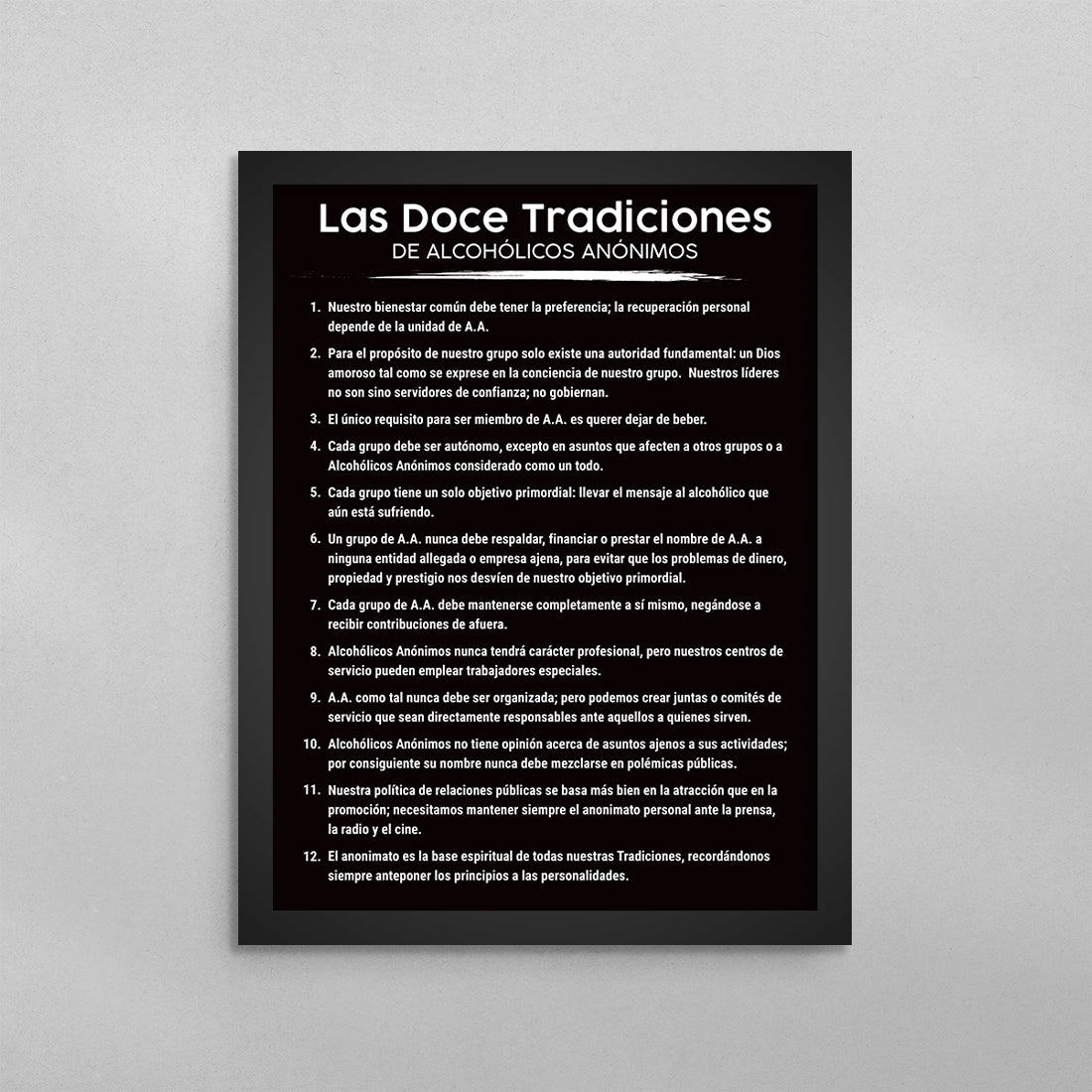 SPANISH 12 Traditions of AA Poster