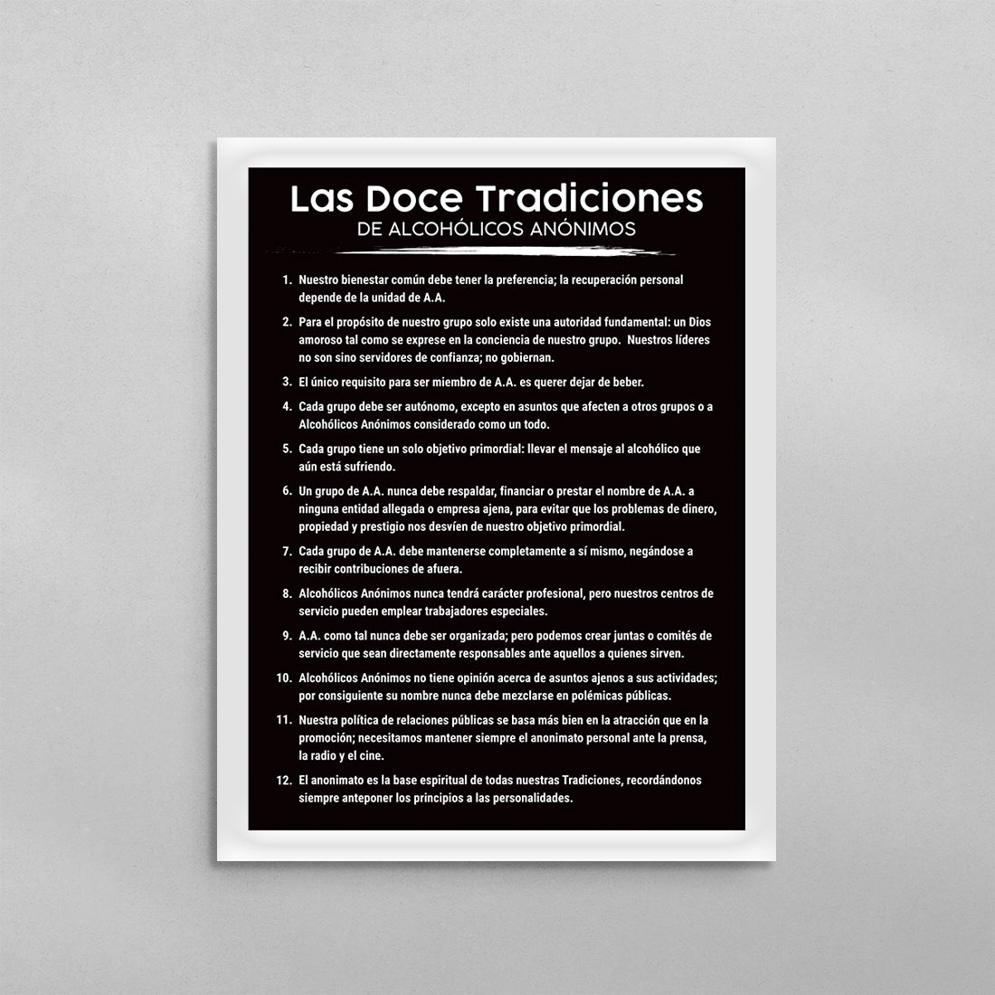 SPANISH 12 Traditions of AA Poster