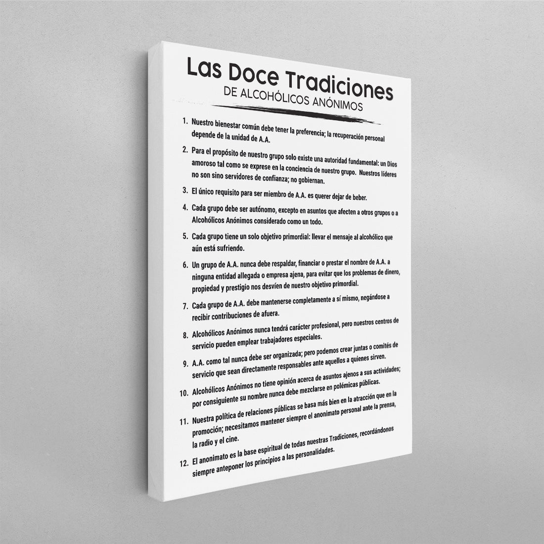 SPANISH 12 Traditions of AA Poster