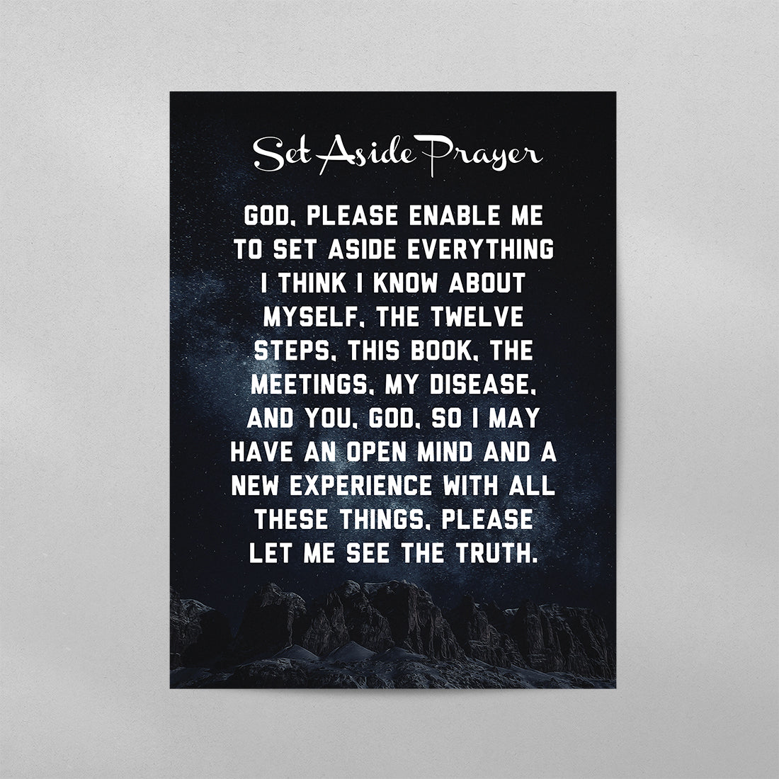 Set Aside Prayer AA Poster