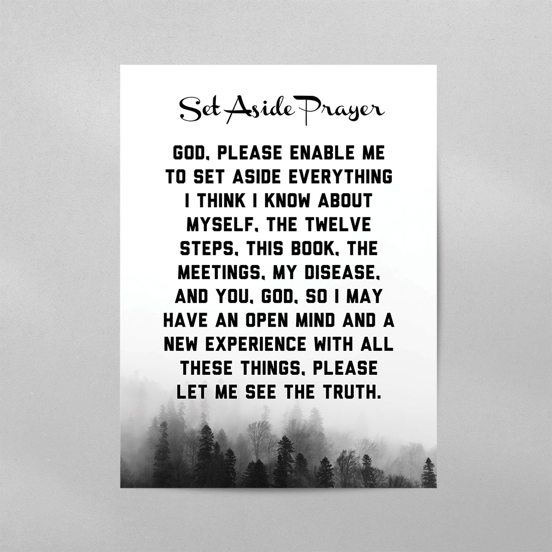 Set Aside Prayer AA Poster