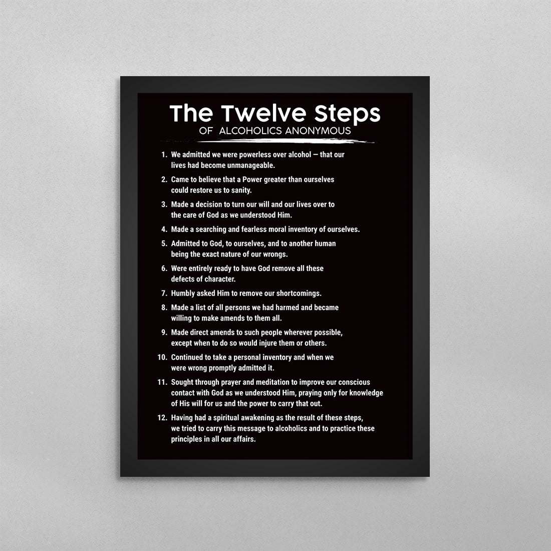 The 12 Steps of AA Poster