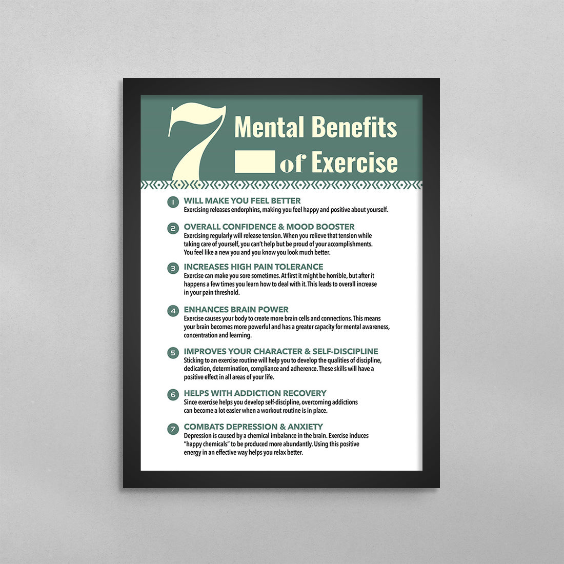 7 Mental Benefits of Exercise Poster