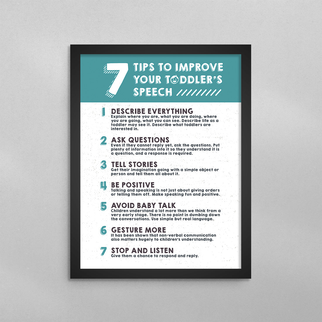 7 Tips to Improve Your Toddler's Speech Poster