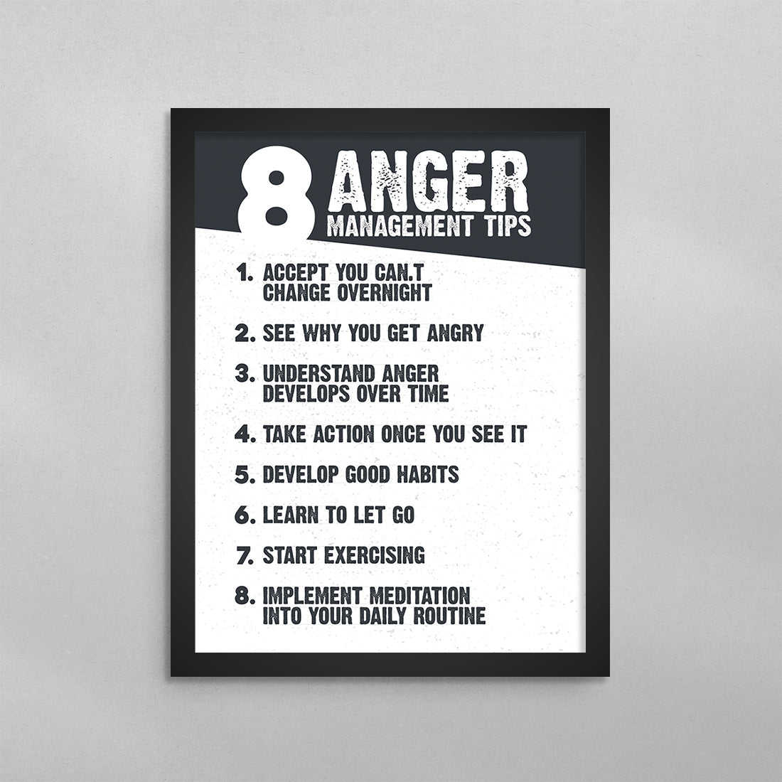 8 Anger Management Tips Poster