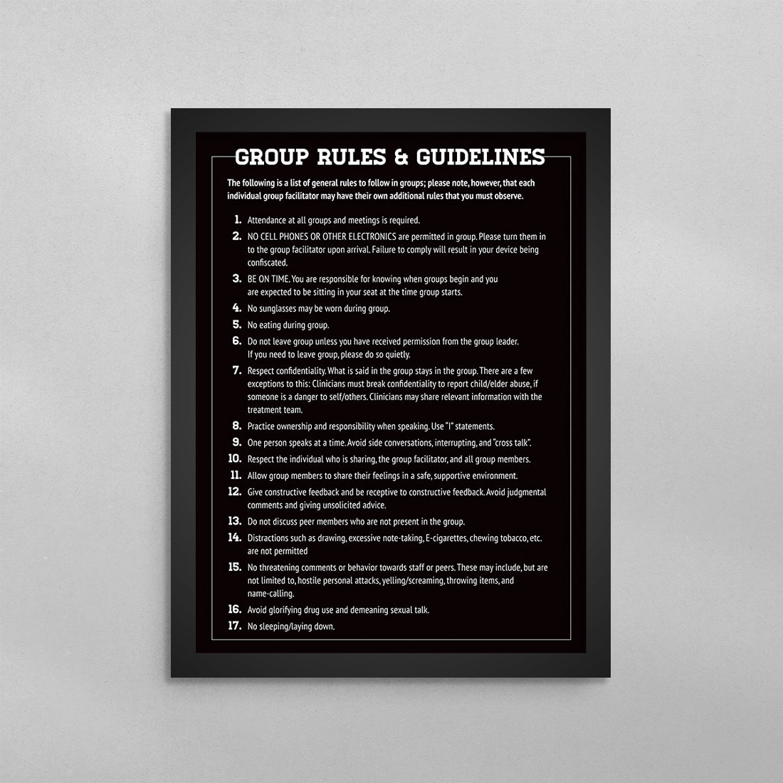 Group Rules and Guidelines Poster