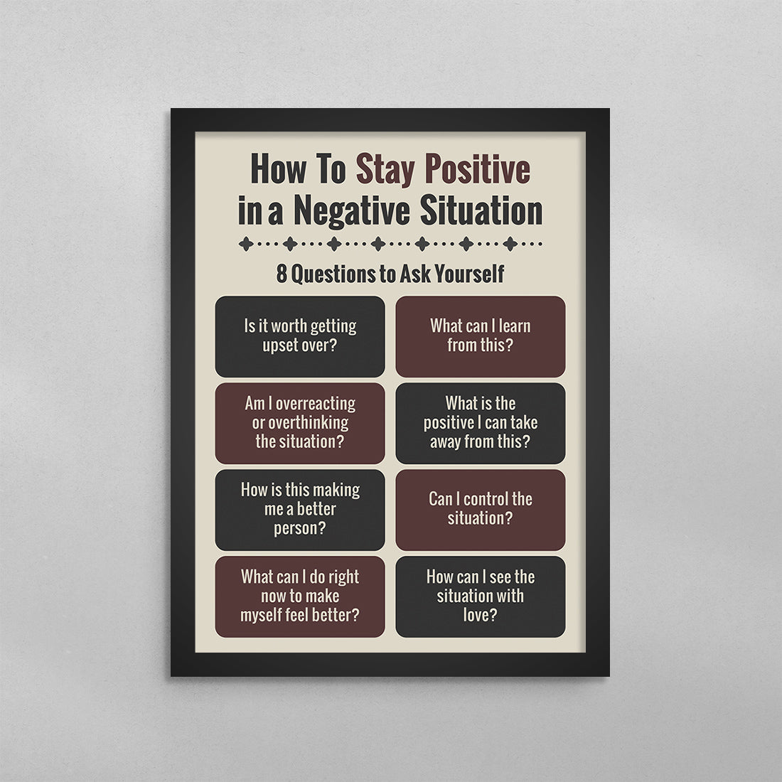 How To Stay Positive In a Negative Situation Poster